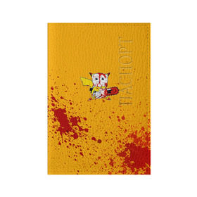 Обложка для паспорта матовая кожа с принтом Пикачу-агрессор в Курске, натуральная матовая кожа | размер 19,3 х 13,7 см; прозрачные пластиковые крепления | Тематика изображения на принте: пикачу