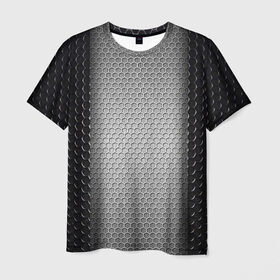 Мужская футболка 3D с принтом Кольчужка в Курске, 100% полиэфир | прямой крой, круглый вырез горловины, длина до линии бедер | кольчуга | металл | сетка