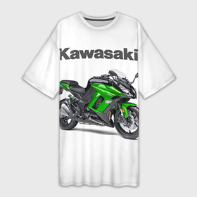 Платье-футболка 3D с принтом Kawasaky Ninja 1000 в Курске,  |  | Тематика изображения на принте: kawasaky