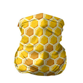 Бандана-труба 3D с принтом Медовые соты в Курске, 100% полиэстер, ткань с особыми свойствами — Activecool | плотность 150‒180 г/м2; хорошо тянется, но сохраняет форму | арт | еда | мед | пчелы | соты
