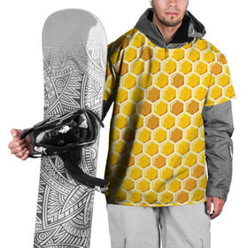 Накидка на куртку 3D с принтом Медовые соты в Курске, 100% полиэстер |  | арт | еда | мед | пчелы | соты
