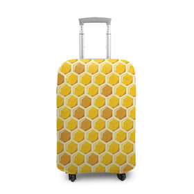 Чехол для чемодана 3D с принтом Медовые соты в Курске, 86% полиэфир, 14% спандекс | двустороннее нанесение принта, прорези для ручек и колес | арт | еда | мед | пчелы | соты