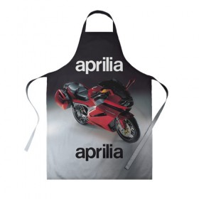 Фартук 3D с принтом Aprilia RST в Курске, 100% полиэстер | общий размер — 65 х 85 см, ширина нагрудника — 26 см, горловина — 53 см, длина завязок — 54 см, общий обхват в поясе — 173 см. Принт на завязках и на горловине наносится с двух сторон, на основной части фартука — только с внешней стороны | 