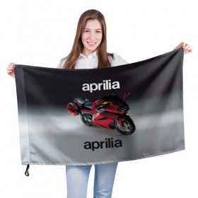 Флаг 3D с принтом Aprilia RST в Курске, 100% полиэстер | плотность ткани — 95 г/м2, размер — 67 х 109 см. Принт наносится с одной стороны | 