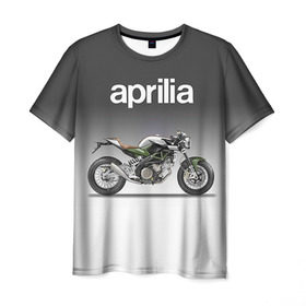Мужская футболка 3D с принтом Aprilia 750CR в Курске, 100% полиэфир | прямой крой, круглый вырез горловины, длина до линии бедер | aprilia