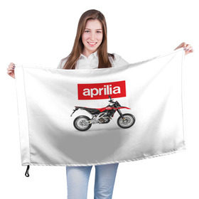 Флаг 3D с принтом Aprilia SXV550 в Курске, 100% полиэстер | плотность ткани — 95 г/м2, размер — 67 х 109 см. Принт наносится с одной стороны | aprilia