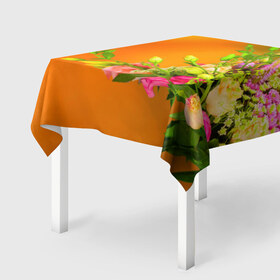 Скатерть 3D с принтом Букет в Курске, 100% полиэстер (ткань не мнется и не растягивается) | Размер: 150*150 см | букет | лепесток | новая | природа | цветок | яркая