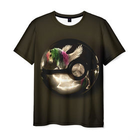 Мужская футболка 3D с принтом Покеболл в Курске, 100% полиэфир | прямой крой, круглый вырез горловины, длина до линии бедер | Тематика изображения на принте: 
