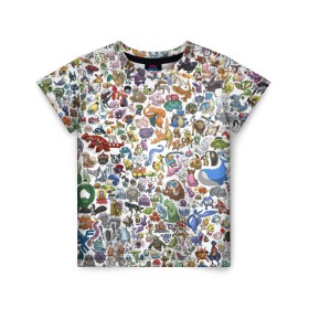 Детская футболка 3D с принтом Покемоны в Курске, 100% гипоаллергенный полиэфир | прямой крой, круглый вырез горловины, длина до линии бедер, чуть спущенное плечо, ткань немного тянется | Тематика изображения на принте: go | pokemon | покемон | популярное