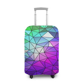 Чехол для чемодана 3D с принтом Стекло мозаики в Курске, 86% полиэфир, 14% спандекс | двустороннее нанесение принта, прорези для ручек и колес | полигон | разноцветный | треугольники