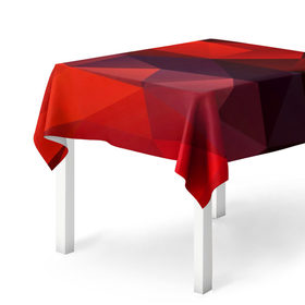 Скатерть 3D с принтом tessellation в Курске, 100% полиэстер (ткань не мнется и не растягивается) | Размер: 150*150 см | красный | полигон