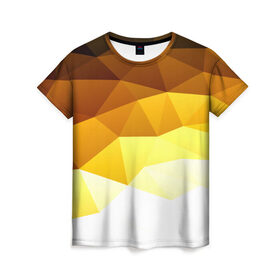 Женская футболка 3D с принтом Solid Polygon в Курске, 100% полиэфир ( синтетическое хлопкоподобное полотно) | прямой крой, круглый вырез горловины, длина до линии бедер | геометрия | грани | изгиб | линии | полигоны | постель | сочетан | текстура | треугольники