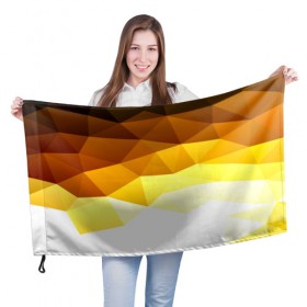 Флаг 3D с принтом Solid Polygon в Курске, 100% полиэстер | плотность ткани — 95 г/м2, размер — 67 х 109 см. Принт наносится с одной стороны | геометрия | грани | изгиб | линии | полигоны | постель | сочетан | текстура | треугольники