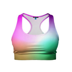 Женский спортивный топ 3D с принтом Сочетание красок в Курске, 82% полиэстер, 18% спандекс Ткань безопасна для здоровья, позволяет коже дышать, не мнется и не растягивается |  | градиент | пятна | разноцветные