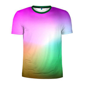 Мужская футболка 3D спортивная с принтом Сочетание красок в Курске, 100% полиэстер с улучшенными характеристиками | приталенный силуэт, круглая горловина, широкие плечи, сужается к линии бедра | градиент | пятна | разноцветные