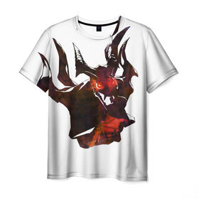 Мужская футболка 3D с принтом Shadow Fiend в Курске, 100% полиэфир | прямой крой, круглый вырез горловины, длина до линии бедер | 