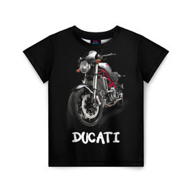 Детская футболка 3D с принтом Ducati в Курске, 100% гипоаллергенный полиэфир | прямой крой, круглый вырез горловины, длина до линии бедер, чуть спущенное плечо, ткань немного тянется | Тематика изображения на принте: ducati | дукати | мото | мотогонки | мотоспорт | мотоцикл
