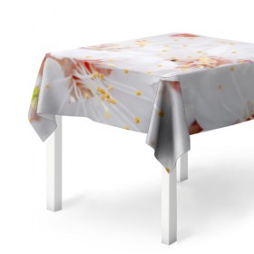 Скатерть 3D с принтом Белая нежность в Курске, 100% полиэстер (ткань не мнется и не растягивается) | Размер: 150*150 см | белый | лепестки | прикольные картинки | цветочки | цветы