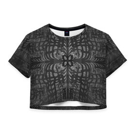 Женская футболка 3D укороченная с принтом Объемные частицы в Курске, 100% полиэстер | круглая горловина, длина футболки до линии талии, рукава с отворотами | абстракция | геометрия | мода | объем | стиль | фон | форма | цвет | частица