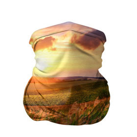 Бандана-труба 3D с принтом Родные просторы в Курске, 100% полиэстер, ткань с особыми свойствами — Activecool | плотность 150‒180 г/м2; хорошо тянется, но сохраняет форму | sunrise | sunset | восход | деревня | закат | луг | небо | облака | поле | природа | солнце | цветы