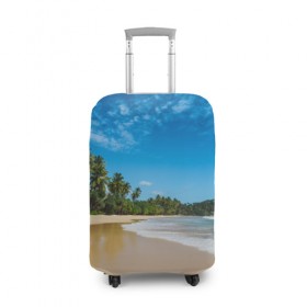 Чехол для чемодана 3D с принтом Шикарный пляж в Курске, 86% полиэфир, 14% спандекс | двустороннее нанесение принта, прорези для ручек и колес | Тематика изображения на принте: вода | голубое небо | жара | загар | зной | каникулы | купание | море | океан | отдых | отпуск | пальмы | песок | приключение | путешествие | туризм