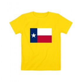 Детская футболка хлопок с принтом Техас в Курске, 100% хлопок | круглый вырез горловины, полуприлегающий силуэт, длина до линии бедер | крутаяфутболка | сша | техас | флаг
