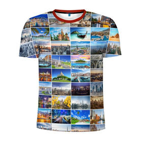 Мужская футболка 3D спортивная с принтом Мир путешествий в Курске, 100% полиэстер с улучшенными характеристиками | приталенный силуэт, круглая горловина, широкие плечи, сужается к линии бедра | Тематика изображения на принте: азия | берлин | вегас | венеция | воспоминания | города | достопримечательности | европа | египет | калифорния | каникулы | лондон | милан | москва | ностальгия | нью йорк | отдых | отпуск | память