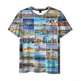 Мужская футболка 3D с принтом Достопримечательности планеты в Курске, 100% полиэфир | прямой крой, круглый вырез горловины, длина до линии бедер | азия | берлин | вегас | венеция | воспоминания | города | достопримечательности | европа | египет | калифорния | каникулы | лондон | милан | москва | ностальгия | нью йорк | отдых | отпуск | память