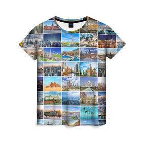Женская футболка 3D с принтом Достопримечательности планеты в Курске, 100% полиэфир ( синтетическое хлопкоподобное полотно) | прямой крой, круглый вырез горловины, длина до линии бедер | Тематика изображения на принте: азия | берлин | вегас | венеция | воспоминания | города | достопримечательности | европа | египет | калифорния | каникулы | лондон | милан | москва | ностальгия | нью йорк | отдых | отпуск | память