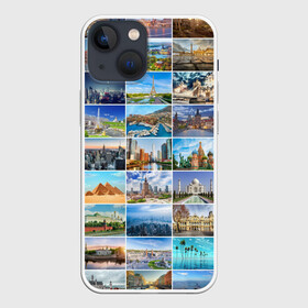 Чехол для iPhone 13 mini с принтом Достопримечательности планеты в Курске,  |  | Тематика изображения на принте: азия | берлин | вегас | венеция | воспоминания | города | достопримечательности | европа | египет | калифорния | каникулы | лондон | милан | москва | ностальгия | нью йорк | отдых | отпуск | память