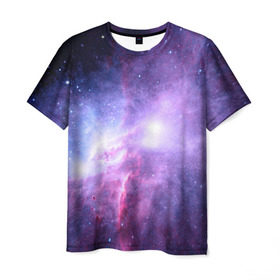 Мужская футболка 3D с принтом Космический пейзаж в Курске, 100% полиэфир | прямой крой, круглый вырез горловины, длина до линии бедер | величие | вселенная | галактика | звёздная пыль | звёзды | комета | космос | красота | метеориты | метеоры | млечный путь | планеты | пространство | созвездия