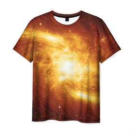 Мужская футболка 3D с принтом Огненная галактика в Курске, 100% полиэфир | прямой крой, круглый вырез горловины, длина до линии бедер | вселенная | галактика | звёзды | земля | комета | космос | метеориты | метеоры | млечный путь | орбита | планеты | солнечная система | солнце