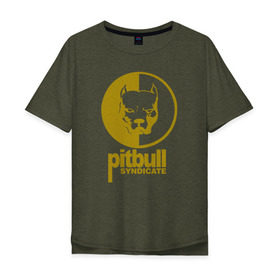 Мужская футболка хлопок Oversize с принтом Питбуль в Курске, 100% хлопок | свободный крой, круглый ворот, “спинка” длиннее передней части | youtube | игры | питбуль | смотра | собака