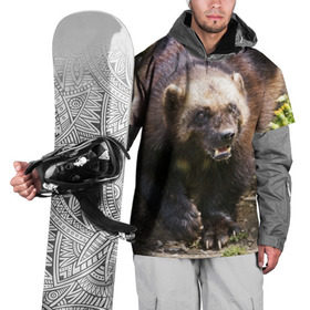 Накидка на куртку 3D с принтом Росомаха в Курске, 100% полиэстер |  | животные | лес | медведи | охота | природа | туризм