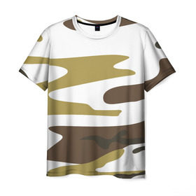 Мужская футболка 3D с принтом Зимний камуфляж в Курске, 100% полиэфир | прямой крой, круглый вырез горловины, длина до линии бедер | camo | camouflage | камо | камуфляж