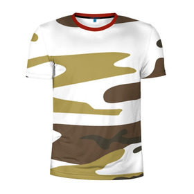 Мужская футболка 3D спортивная с принтом Зимний камуфляж в Курске, 100% полиэстер с улучшенными характеристиками | приталенный силуэт, круглая горловина, широкие плечи, сужается к линии бедра | camo | camouflage | камо | камуфляж