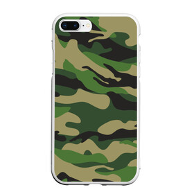 Чехол для iPhone 7Plus/8 Plus матовый с принтом Лесной камуфляж в Курске, Силикон | Область печати: задняя сторона чехла, без боковых панелей | camouflage | forest camouflage | камуфляж | лесной камуфляж