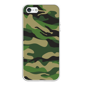 Чехол для iPhone 5/5S матовый с принтом Лесной камуфляж в Курске, Силикон | Область печати: задняя сторона чехла, без боковых панелей | camouflage | forest camouflage | камуфляж | лесной камуфляж