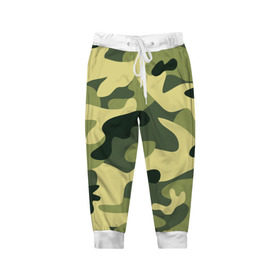 Детские брюки 3D с принтом Зелёный камуфляж в Курске, 100% полиэстер | манжеты по низу, эластичный пояс регулируется шнурком, по бокам два кармана без застежек, внутренняя часть кармана из мелкой сетки | camouflage | green camouflage | зеленый камуфляж | камуфляж