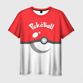 Мужская футболка 3D с принтом Покеболл в Курске, 100% полиэфир | прямой крой, круглый вырез горловины, длина до линии бедер | покеболл