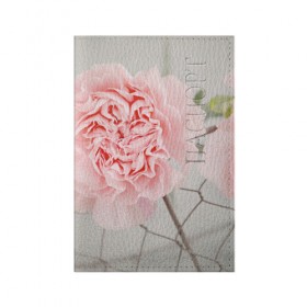 Обложка для паспорта матовая кожа с принтом Розовый цветок в Курске, натуральная матовая кожа | размер 19,3 х 13,7 см; прозрачные пластиковые крепления | женская | природа | растения | розовый | цветок | цветы