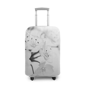 Чехол для чемодана 3D с принтом Белые цветочки 5 в Курске, 86% полиэфир, 14% спандекс | двустороннее нанесение принта, прорези для ручек и колес | белый | цветок | цветы