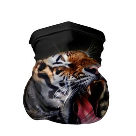 Бандана-труба 3D с принтом Оскал тигра в Курске, 100% полиэстер, ткань с особыми свойствами — Activecool | плотность 150‒180 г/м2; хорошо тянется, но сохраняет форму | дикая кошка | пасть | тигр | хищник