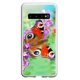 Чехол для Samsung Galaxy S10 с принтом Прелесть в Курске, Силикон | Область печати: задняя сторона чехла, без боковых панелей | бабочка | лепестки | прикольные картинки | природа | цветочки | цветы