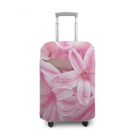 Чехол для чемодана 3D с принтом Нежные цветочки в Курске, 86% полиэфир, 14% спандекс | двустороннее нанесение принта, прорези для ручек и колес | розовый | цветок | цветы