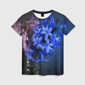 Женская футболка 3D с принтом Букет в Курске, 100% полиэфир ( синтетическое хлопкоподобное полотно) | прямой крой, круглый вырез горловины, длина до линии бедер | герберы | зелень | лепестки | природа | растения | цветы