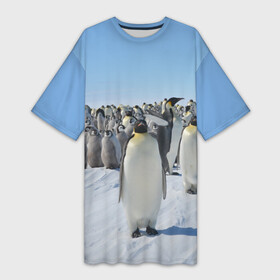 Платье-футболка 3D с принтом Пингвины в Курске,  |  | пингвин