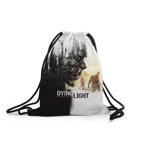 Рюкзак-мешок 3D с принтом Dying Light в Курске, 100% полиэстер | плотность ткани — 200 г/м2, размер — 35 х 45 см; лямки — толстые шнурки, застежка на шнуровке, без карманов и подкладки | dying light | horror | зомби | ужасы