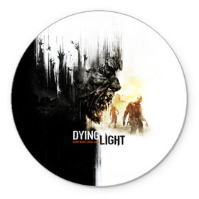 Коврик круглый с принтом Dying Light в Курске, резина и полиэстер | круглая форма, изображение наносится на всю лицевую часть | dying light | horror | зомби | ужасы