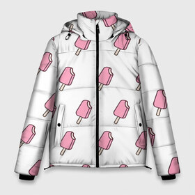 Мужская зимняя куртка 3D с принтом Мороженое розовое в Курске, верх — 100% полиэстер; подкладка — 100% полиэстер; утеплитель — 100% полиэстер | длина ниже бедра, свободный силуэт Оверсайз. Есть воротник-стойка, отстегивающийся капюшон и ветрозащитная планка. 

Боковые карманы с листочкой на кнопках и внутренний карман на молнии. | ice cream | мода | мороженое | тренд